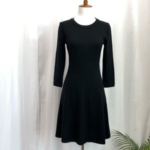NICOLE MILLER New York black 3/4 sleeve sweater dress